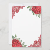 Rouge Hydrangea Floral Faire-part de mariage dente (Dos)
