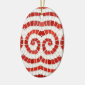 ROUGE IONIC MOSAIC Céramique Oval Ornement (Gauche)