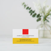 Rouge Jaune Blanc Plaine Carte de visite moderne (Debout devant)