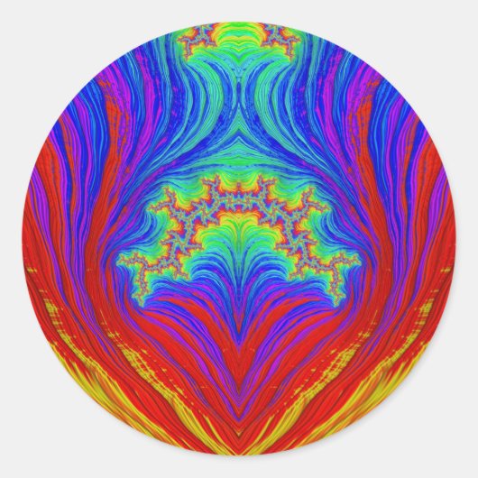 Rouge jaune bleu vert ~ Sticker rond classique (Devant)