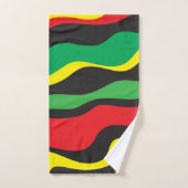 Rouge Jaune Vert Noir Vague Rasta (Serviette à main)