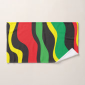 Rouge Jaune Vert Noir Vague Rasta (Serviette à main)