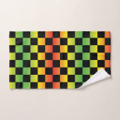 Rouge jaune vert Rasta Ombre À damiers (Serviette à main)
