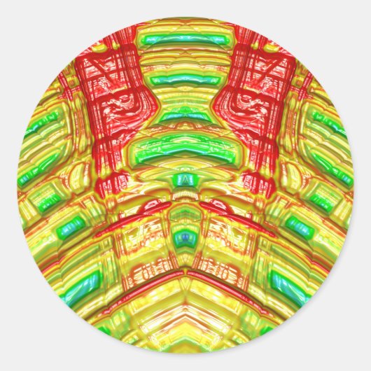 Rouge jaune vert ~ Sticker rond classique (Devant)