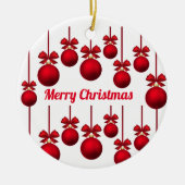 Rouge Joyeux Noël Baubles Cercle Ornement (Devant)
