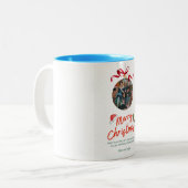 Rouge Joyeux Noël Famille Santa Hat Mug (Devant gauche)