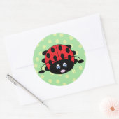 Rouge Ladybug avec Stickers Fleurs (Enveloppe)