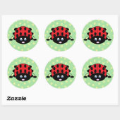 Rouge Ladybug avec Stickers Fleurs (Feuille)