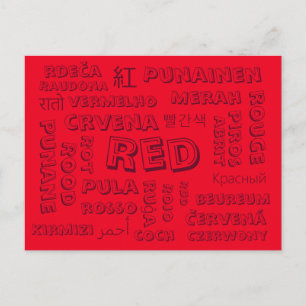 Rouge - Langues de couleur sur cartes postales