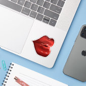 Rouge lèvres autocollant scrapbook décoration lumi (Ordinateur portable avec iPhone)