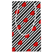 Rouge lèvres noir blanc rayé sac cadeau (Dos)