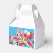 Rouge Lily Floral Tea Party Ballotins de gâteau (Arrière)