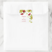 Rouge + Lime Vert pavot fleurs autocollants de mar (Sac)