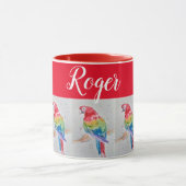 Rouge Macaw Oiseau Peinture Whimsical Art Mug (Centre)