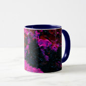Rouge Magenta Bleu foncé Mug d'art Abstrait (Devant droit)
