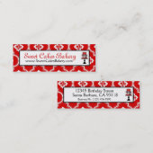 Rouge maigre de carte de visite de gâteau doux (Devant / Derrière)