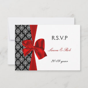 rouge, mariage cartes rsvp standard 3,5 x 5