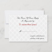rouge, mariage cartes rsvp standard 3,5 x 5 (Dos)