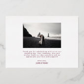 Rouge Mariage Real Foil 2 photos Merci Cartes (Verso)