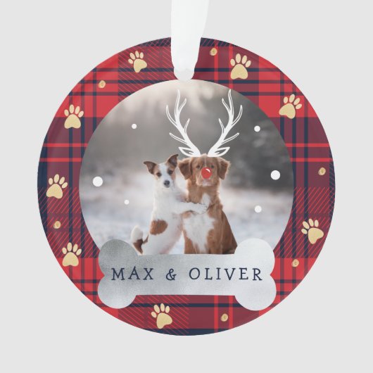 Rouge & Marine Blue Plaid & Gold Empreinte de patt (devant)