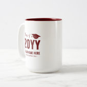 Rouge marron | Mug personnalisé cadeau de diplôme  (Devant gauche)
