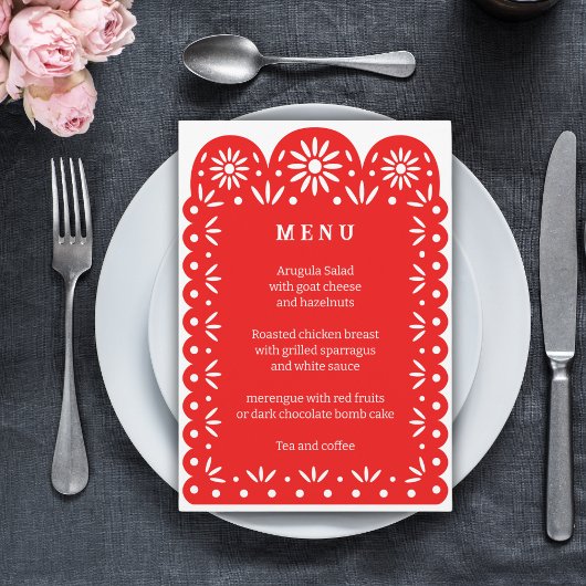 ROUGE MEXICAIN PAPEL menu PICADO