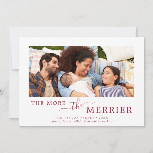 Rouge minimal plus le Faire-part de naissance plus (Devant)