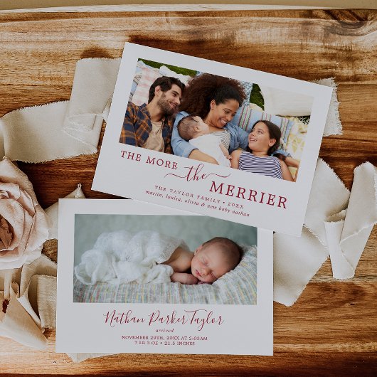 Rouge minimal plus le Faire-part de naissance plus