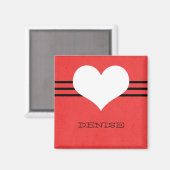 Rouge moderne aimant coeur (Recto/Verso)