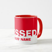 Rouge moderne BLESSÉ Au Nom De Jésus Mug Chrétien (Devant droit)