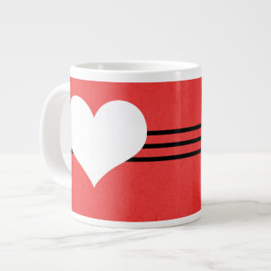 Rouge moderne Coeur Jumbo Mug