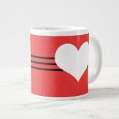 Rouge moderne Coeur Jumbo Mug (Devant droit)
