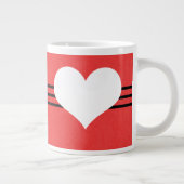Rouge moderne Coeur Jumbo Mug (Droite)