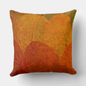 Rouge moderne et doré automne feuilles coussin mot (Verso)