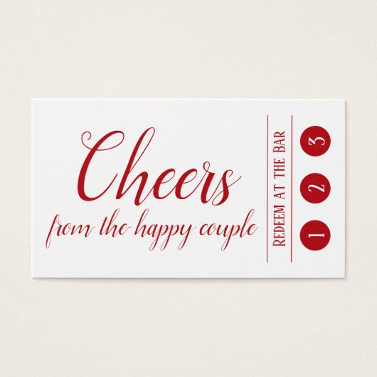 Rouge modifiable sur blanc, 3 punch Boire Billets (Devant)