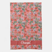 Rouge Motif serviette de cuisine personnalisée (Vertical)