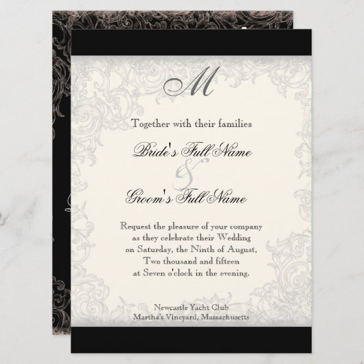 Rouge n blanc rayé Tulipe - Faire-part de mariage (Devant / Derrière)