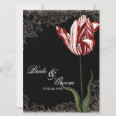 Rouge n blanc rayé Tulipe - Faire-part de mariage (Dos)