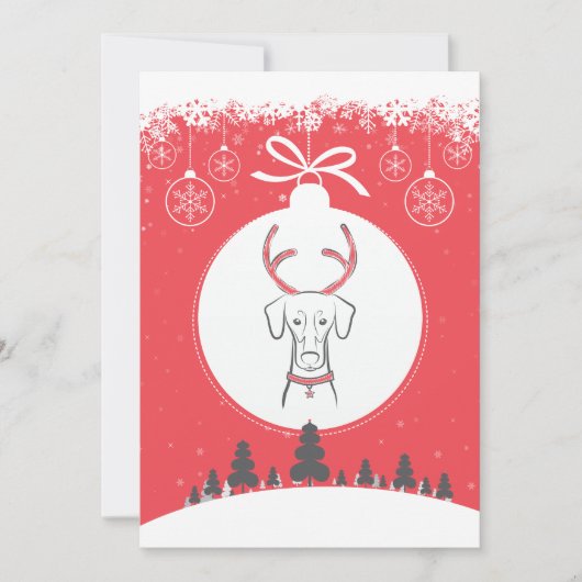 Rouge naturel de dobermann de carte de vacances de (Devant)