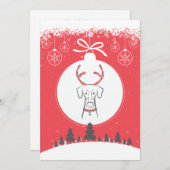 Rouge naturel de dobermann de carte de vacances de (Devant / Derrière)