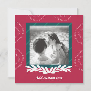 Rouge Noël personnalisable photo carte élégante