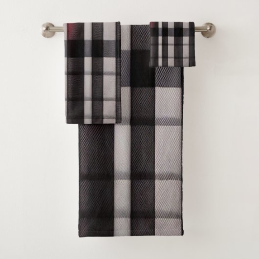 Rouge Noir Abstrait Plaid Collection moderne (En situation)