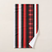 Rouge Noir Abstrait Plaid Collection tendance (Serviette à main)