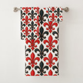 Rouge noir baroque Fleur de lis Motif Design (En situation)