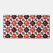 Rouge Noir Blanc À damiers Fleur de lis Design (Recto)