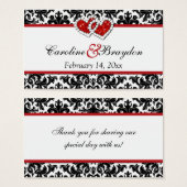 Rouge Noir Blanc Damas Rejoint Coeurs Favoriser Ba (Devant & derrière)