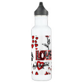 Rouge noir blanc Valentine Motif bouteille d'eau (Droite)
