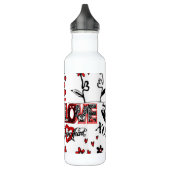 Rouge noir blanc Valentine Motif bouteille d'eau (Gauche)