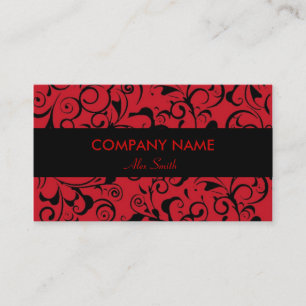 Rouge noir damassé motif personnalisé cartes de vi