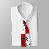 Rouge, noir et blanc | Cercles concentrés Cravate (Attaché)